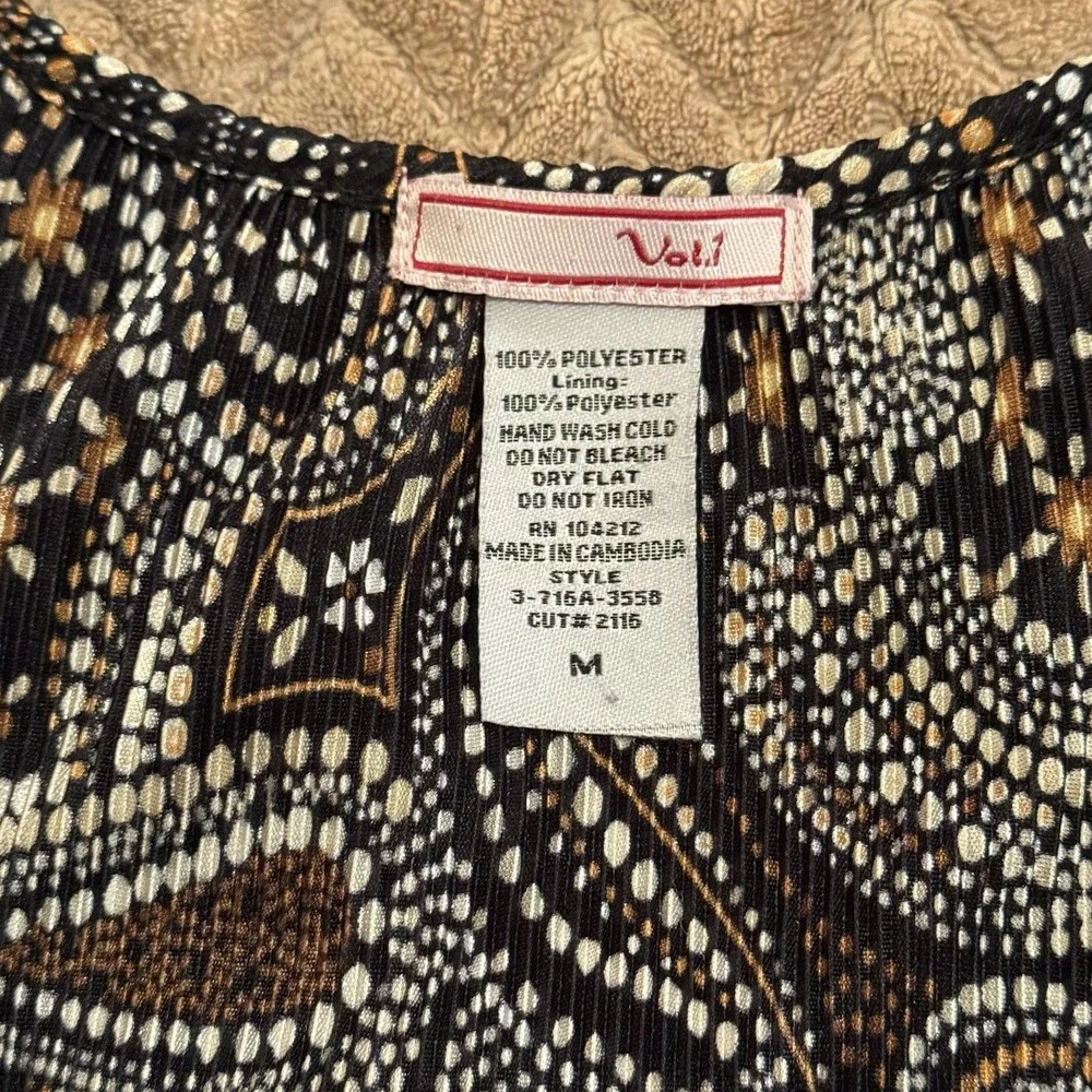 Vol 1 Womens M Top Black Paisley‎ Asymmetrical Boho Whimsigoth Babydoll Y2K
